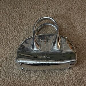 Zara Metallic Silver Mini Bag